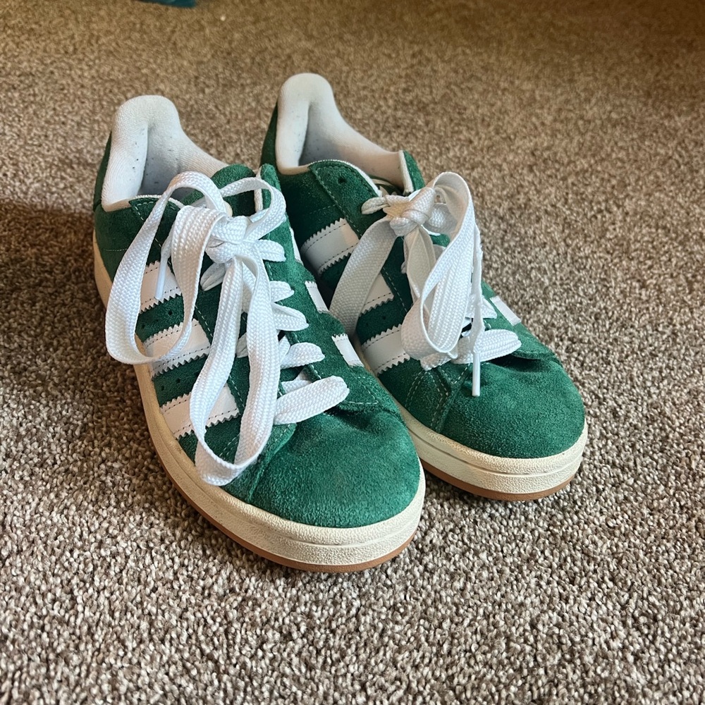 Adidas Campuses OOS Green and White Athletic Shoes